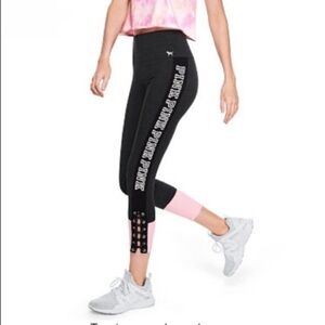 VS PINK Cotton High Waist Ankle Lace-Up Leggings